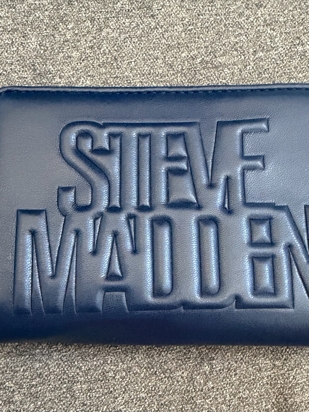 Steve Madden Navy Embossed Logo Wallet